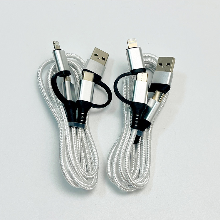 New USB Two-To-Two 60W Braided Data Cable Suitable for Huawei and Apple Dual Type-C Four-In-One Fast Charging Cable New USB Two-To-Two 60W Braided Data Cable Suitable for Huawei and Apple Dual Type-C Four-In-One Fast Charging Cable