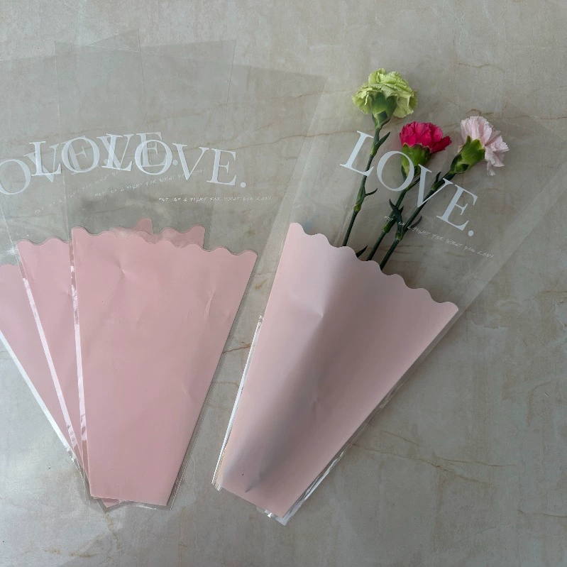 Сетка LOVE Цветы Упаковка Сумка Праздничный Праздничный Букет Мнократный Пакет Розы Цветок Пластиковые Прозрачные ЛЮБИ