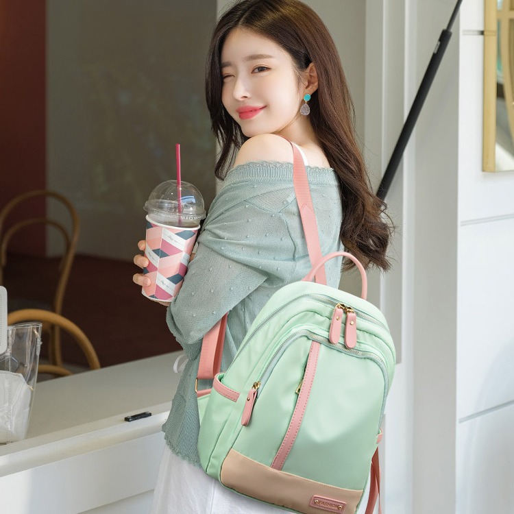 2022 nueva mochila de tela de Oxford para mujeres de gran capacidad estilo coreano de estilo universitario mochila impermeable bolsa de viaje ligera