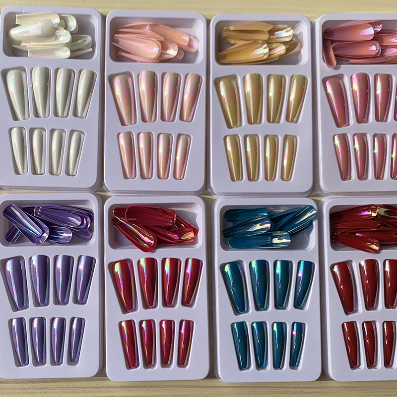 European and American bright surface Aurora nail piece super long T-shaped boxed fake nail long ballet nail finished wear nail detachable European and American bright surface Aurora nail piece super long T-shaped boxed fake nail long ballet nail finished wear nail detachable