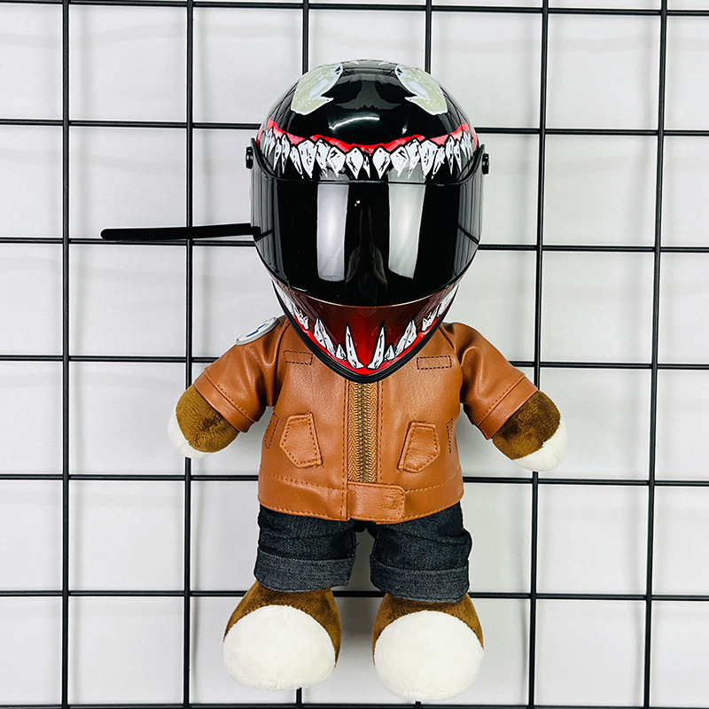 Coche eléctrico colgante oso muñeca casco cuero juguete coche tronco montar decoración 4S reparación tienda locomotora muñeca