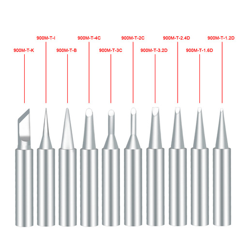 Electric soldering iron 900M soldering iron head with various specifications, pointed tip, conical horseshoe flat tip 900 series