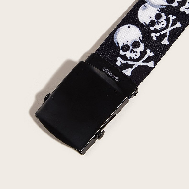 Exaggerated Skull Woven Fabric Iron Unisex Woven Belts display picture 7