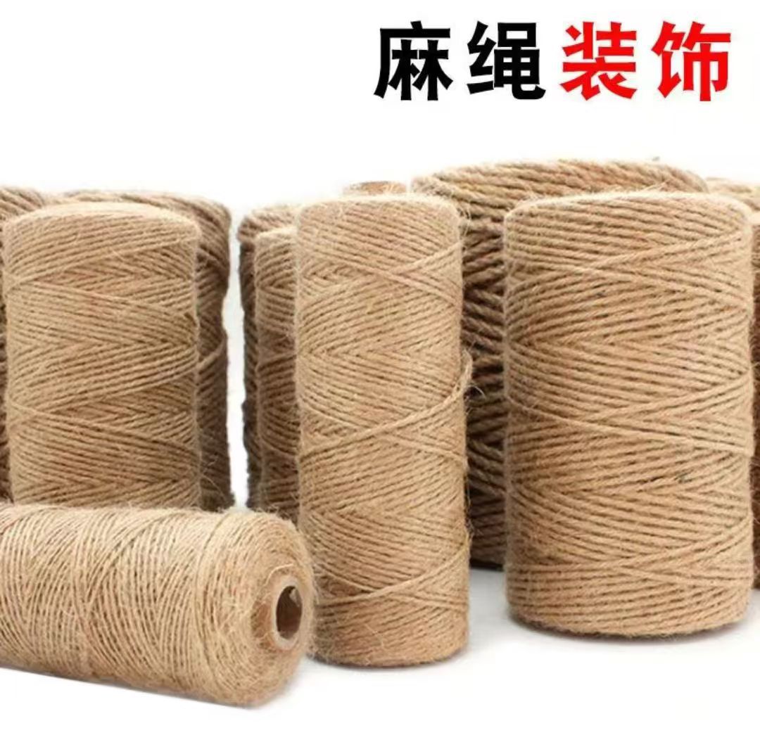 Fabricante de cuerda de cáñamo suministro DIY cuerda hecha a mano natural decoración artesanal grosor cuerda de agrupación de cuerda trenzada cuerda