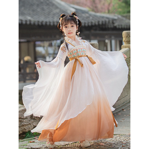 Girls hanfu fairy princess cosplay dress children Chinese ancient costume kimono performance costumes Ru skirt for kids