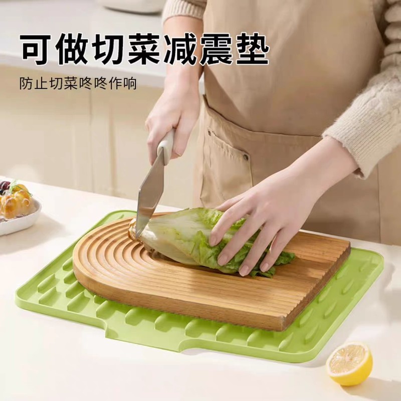 厨房水槽沥水垫斜坡导流碗碟干燥滤水垫硅胶餐具速干防滑收纳垫|undefined