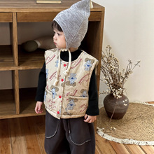 韩版童装新款儿童服装2025秋冬宝宝马甲韩版童装男童加厚套装