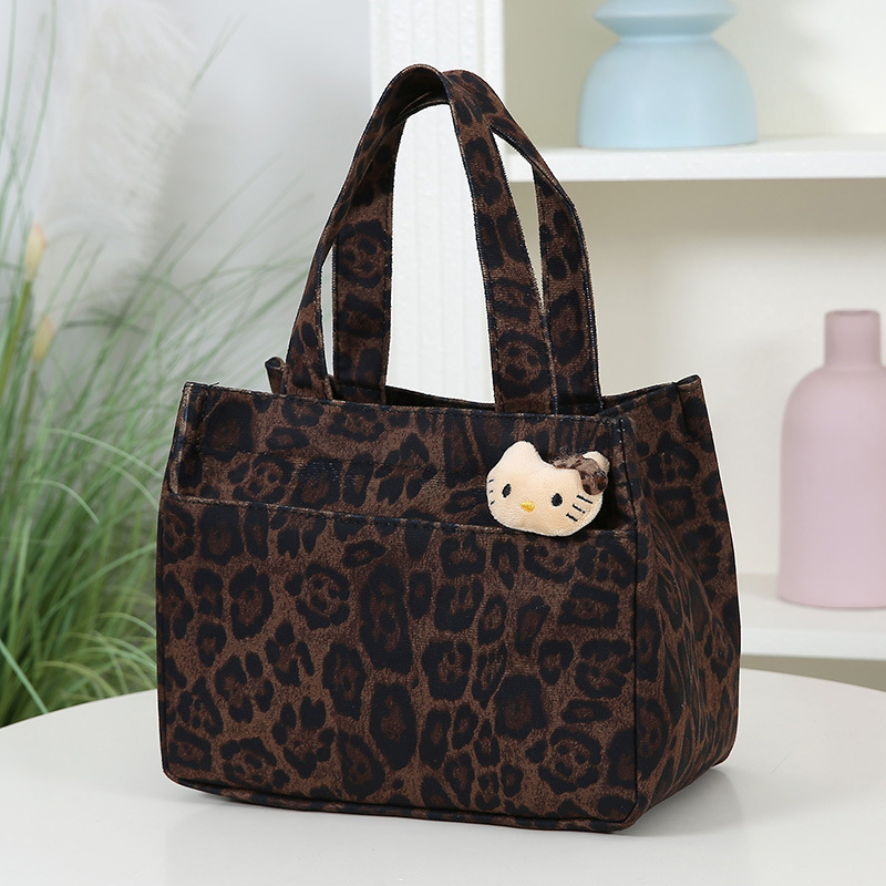 Handbag for Outings, Mommy, Office Worker, Leopard Print Lunch Box, Lunch Bag, High-Looking Striped Handbag, Canvas Bag Handbag for Outings, Mommy, Office Worker, Leopard Print Lunch Box, Lunch Bag, High-Looking Striped Handbag, Canvas Bag