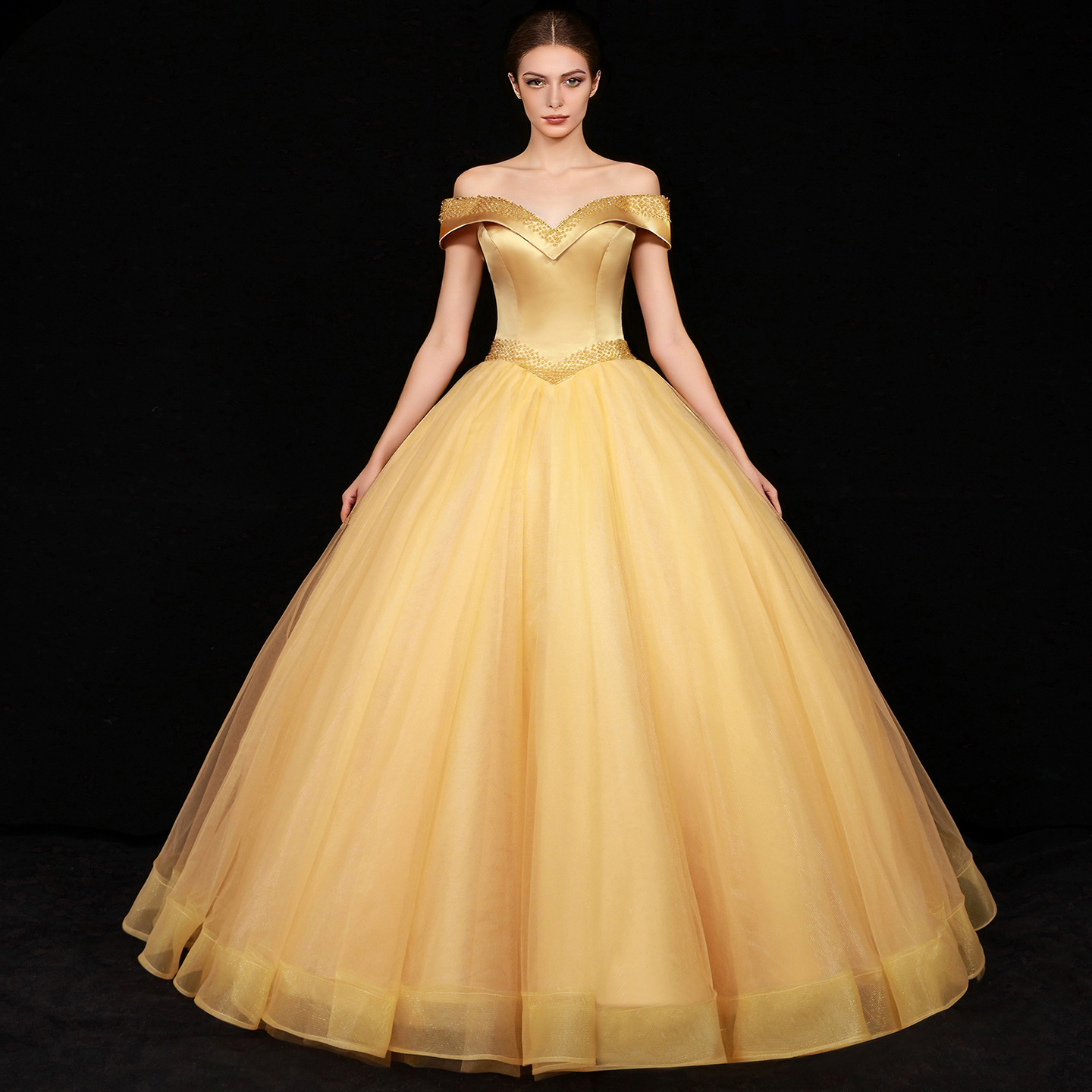 Aliexpress Foreign Trade European and American Wedding Dresses 2026 Bride Elegant Court-Style Performance Ball Gown Puffy Skirt Supply