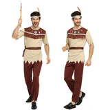 Хэллоуинская одежда для взрослых мальчиков и девочек серо -индийская одежда коренная одежда дикаря