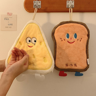 [One Hundred Express in New Home] Cute Hand Towel Hanging Absorbent Thickened Toilet Cartoon Handkerchief