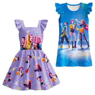 110-150 Super Star Ready Stock! Flying Sleeve Nightgown, Casual Home Dress, Going Out Wear