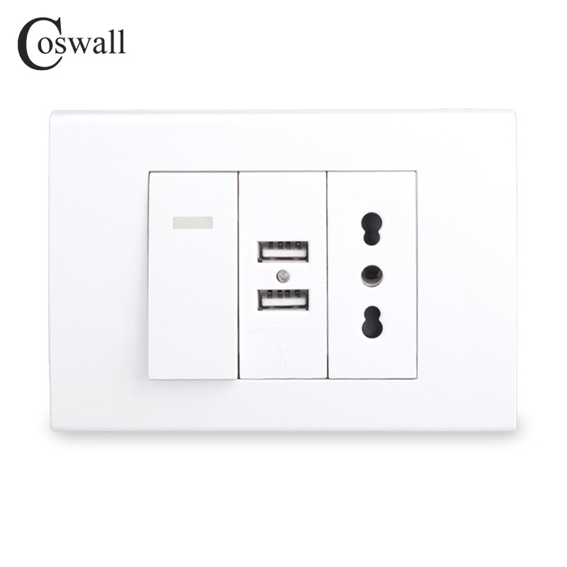 Wall socket plug 3 Italy/Chile European standard power socket 118mm * 80mm