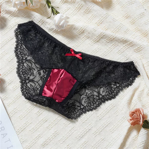 French-Style Sexy Lace Underwear for Men, Breathable and Comfortable Full-Coverage Briefs, Low-Waist Shorts Wholesale