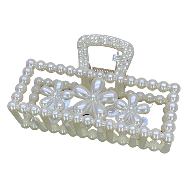 Nueva flor perla grande clip de pelo de las mujeres clip de pelo de plástico clip de pelo espalda Cabeza accesorios para el cabello accesorios para la cabeza