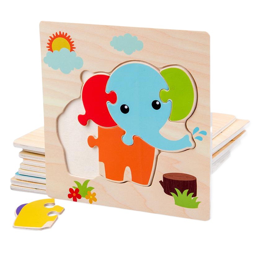 Rompecabezas de educación temprana para niños juguetes de inteligencia para bebés iluminación tridimensional pequeño rompecabezas de Madera Juguetes de educación temprana para niños