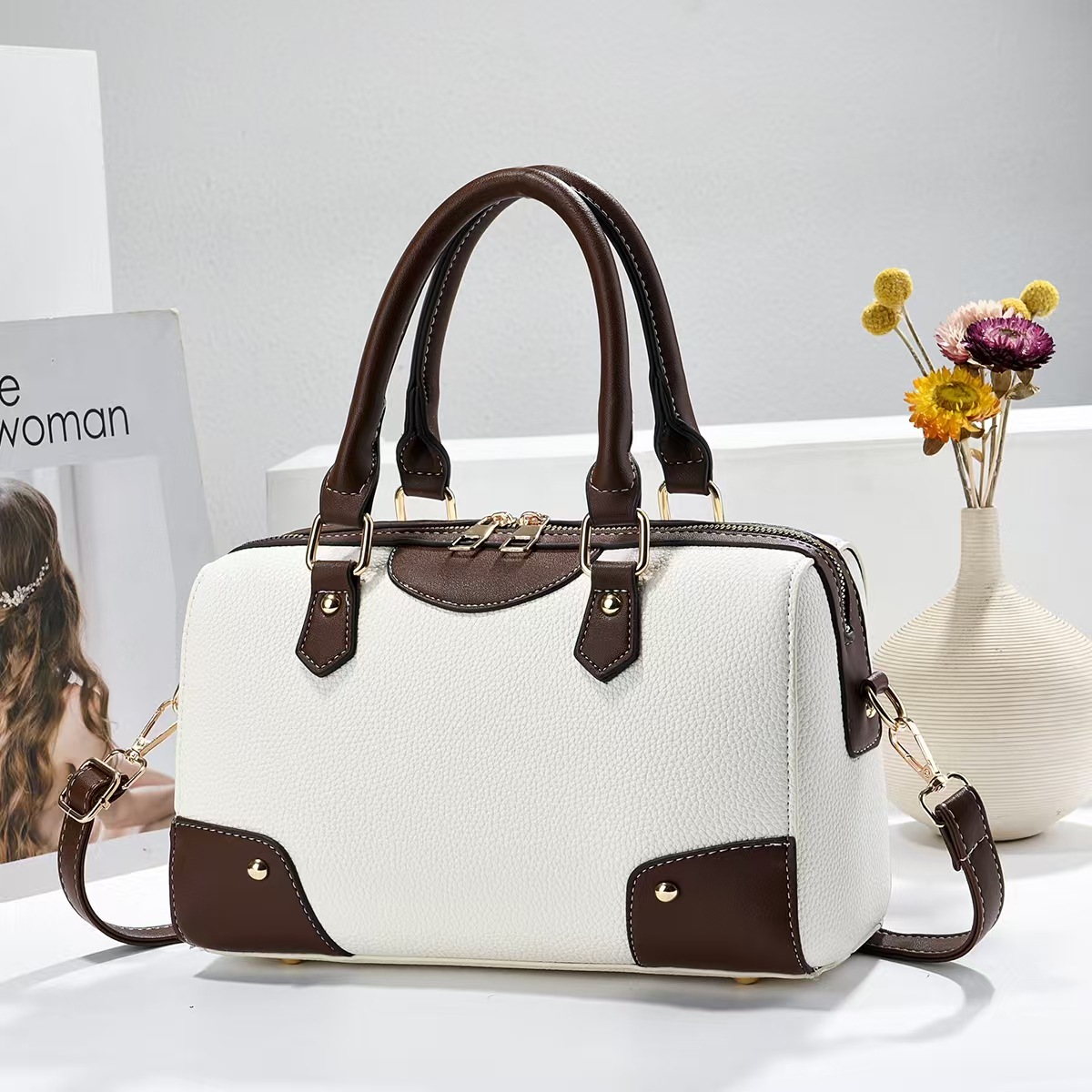 Mochila de moda de textura versátil, bolsos de hombro casuales de color, temperamento diario de transporte, bolsas transfronterizas