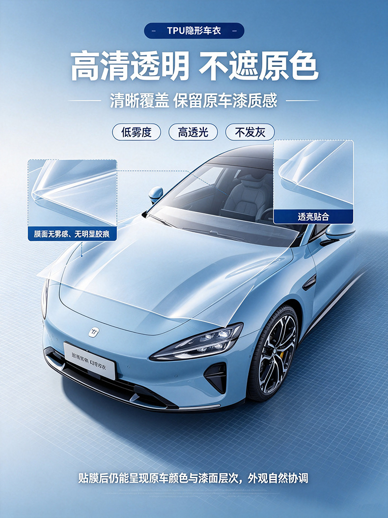 Invisible Car Wrap, Imported Full-Body Paint Protection Film, Matte Frosted Car Wrap, Sun Protection and Heat Insulation Car Wrap