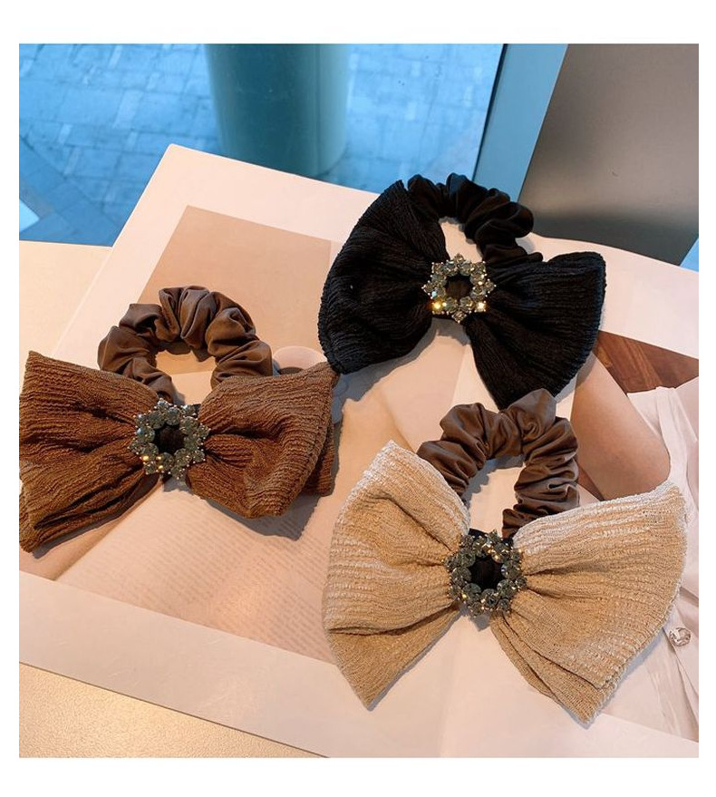 Retro Diamond Wave Embossed Folds Bow Hair Scrunchies display picture 6