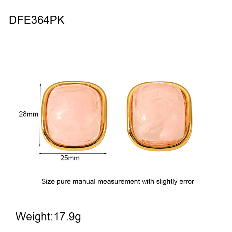 Casual, Holiday, Daily Occasion 1 Pair Classic Style Geometric Plating 304 Stainless Steel Resin 18K Gold Plated Ear Studs