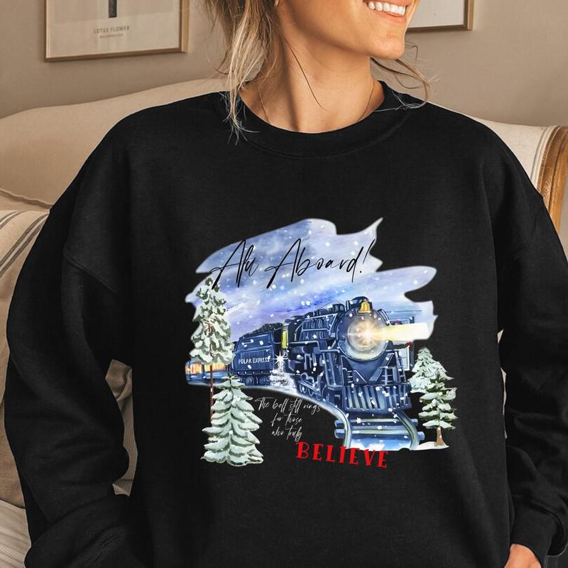 [Minimum Order of One Piece] 2026 Cross-Border Women's Sweatshirt Polar Express Sweatshirt Shirt