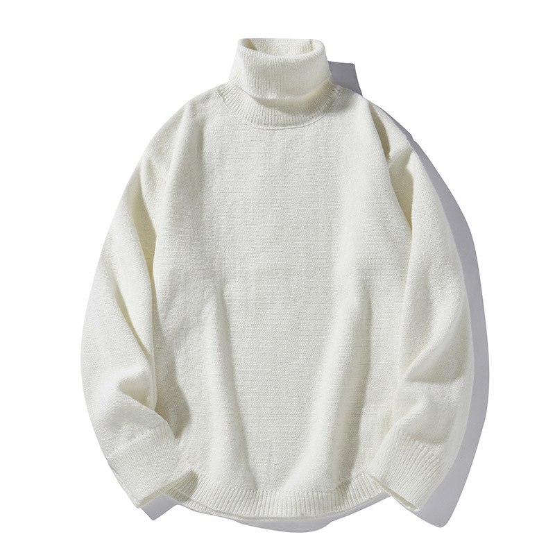 Herren-Rollkragenpullover, Winterstrickpullover, lässig, lockere Passform, dick, warm, Retro-Stil, Rollkragenoberteil für Teenager und Erwachsene_voghion.com