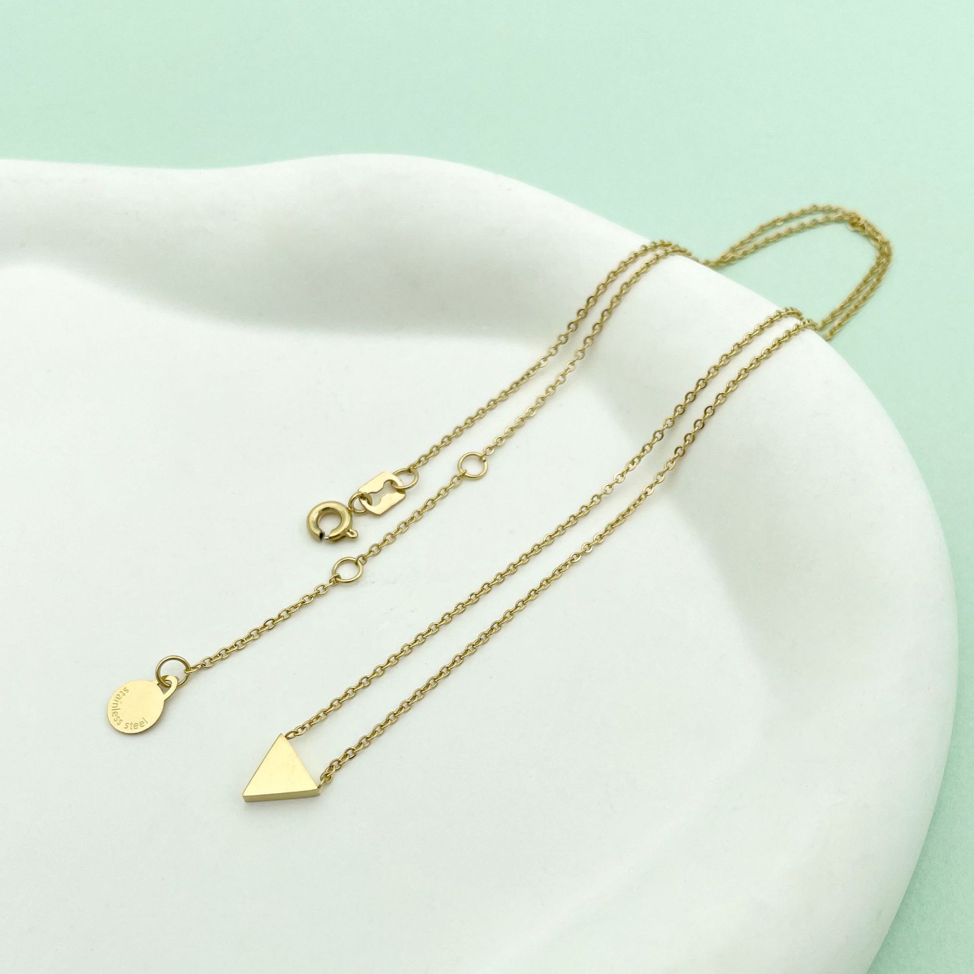 Simple Style Triangle Stainless Steel Titanium Steel Plating Necklace 1 Piece