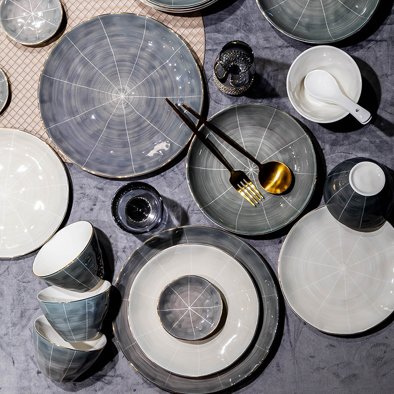 Customized Hotel Tableware Set with Printed Logo, Bowls, Plates, Chopsticks, Accessible Luxury and High-End Dishware Set for Home Use Customized Hotel Tableware Set with Printed Logo, Bowls, Plates, Chopsticks, Accessible Luxury and High-End Dishware Set for Home Use