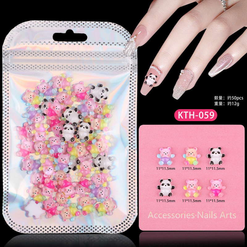 人気のネイルアートアクセサリーヒョウ柄 KT 猫バタークマバブルマートネイルアート漫画 diy ウェアラブルネイルアクセサリー|undefined