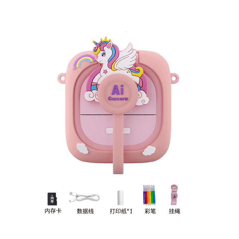 Nueva cámara de impresión a color con lente de flip digital mini instantánea para niños para regalos navideños