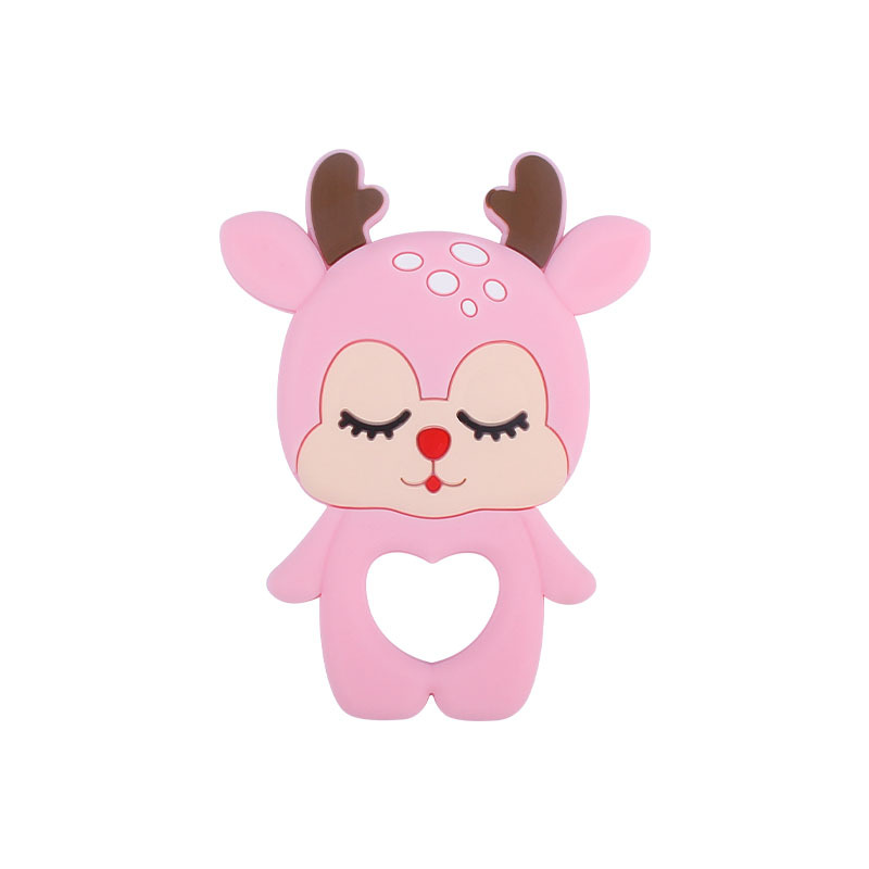Nuevo bebé suministros de dibujos animados animal ELK Sika ciervos mordedura pegamento bebé creativo teether stick juguete teether