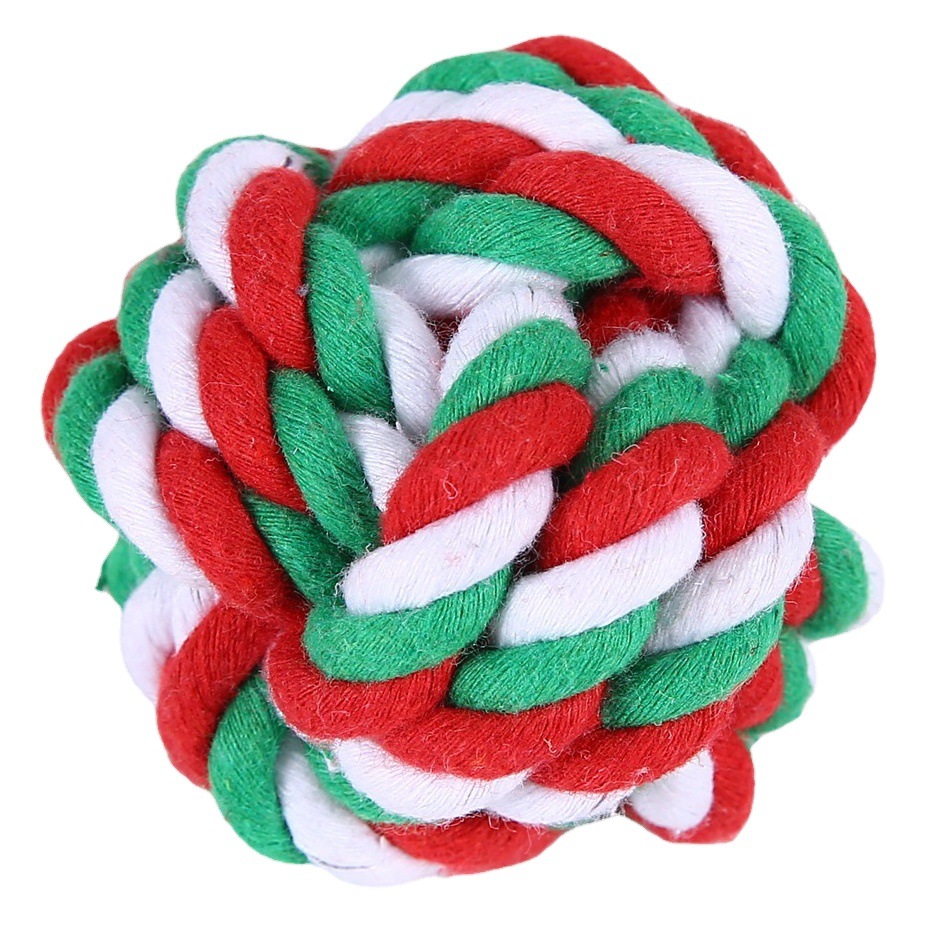 Amazon artículos calientes para mascotas juguetes de cuerda de algodón para perros molar juegos de juguetes para mascotas regalos de juguetes para perros de Navidad