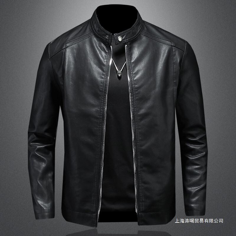 New Leather Jacket Men's Stand Collar Handsome Venom Men's Jacket Windproof and Waterproof Pu Leather Motorcycle Leather Jacket Men New Leather Jacket Men's Stand Collar Handsome Venom Men's Jacket Windproof and Waterproof Pu Leather Motorcycle Leather Jacket Men