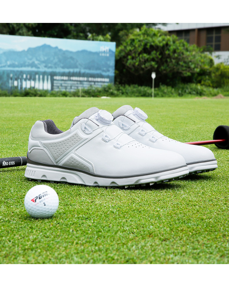 Giày golf PGM nam chống thấm nước, đế núm vặn chống trượt — XZ279-Trắng Xám chi tiết 8