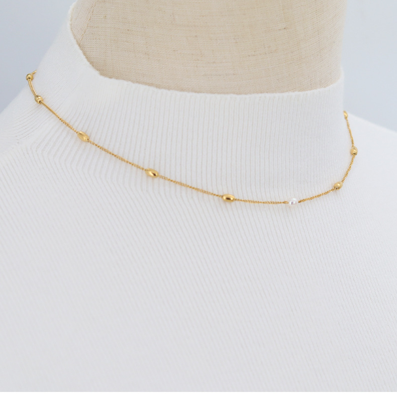 Simple Style Geometric Pearl Plating Pearl Necklace 1 Piece