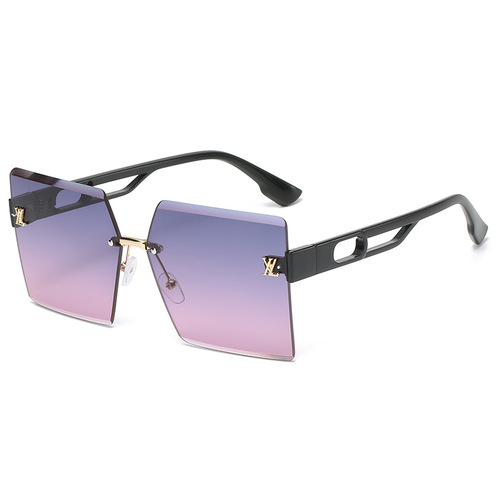  New Frameless Edge Sun Glasses Eyewear European and American Fashion Sunglasses Two-color Ocean Lens Wholesale 2661 