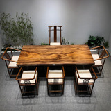 Большой стол из массива южноамериканского ореха, домашний обеденный стол, чайный стол, офисный конференц-стол, цельная доска, оригинальная зернистая бревенчатая доска