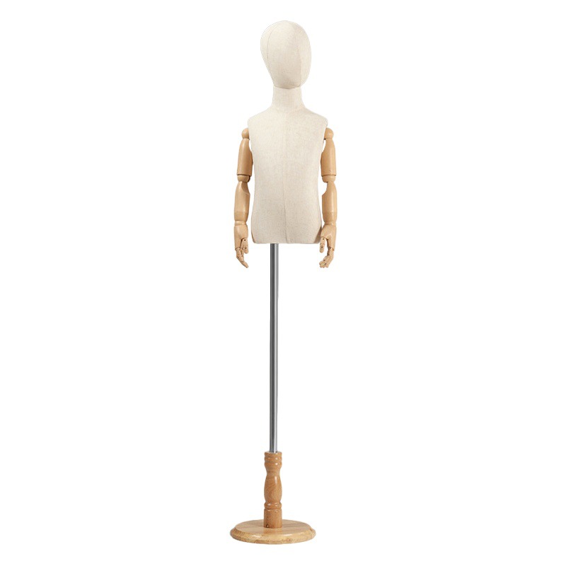 Children's Model Props Children's Clothing Store Children's Clothes Model Display Stand Solid Wood Base Half-body Human Table Children's Doll