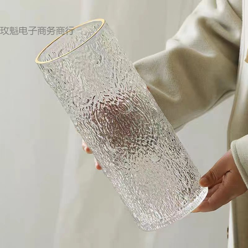 Vase Large Glass High-end Wind Transparent Hydroponic Hydroponics Rich Bamboo Flowers High-value Flower-arranging Living Room