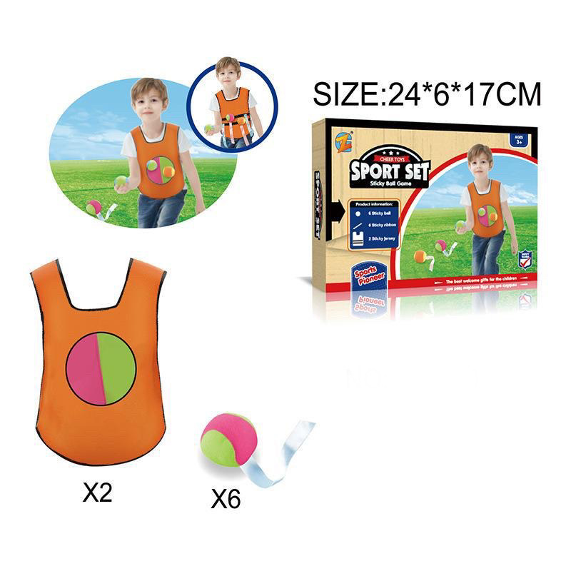 Transfronterizo niños pegajoso pastel ropa juego traje chaleco bola pegajosa esquivar bola chaleco evitar Placa de bola pegajosa juguetes al aire libre