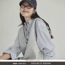 HAVERICE饭馆 学院女孩 清冷文艺复古长羊毛混纺针织马甲背心
