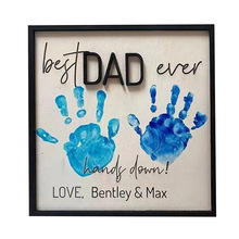 �羳DIY Handsprint Father's Day Giftsľ����ӡ���Ƹ��H���Y��