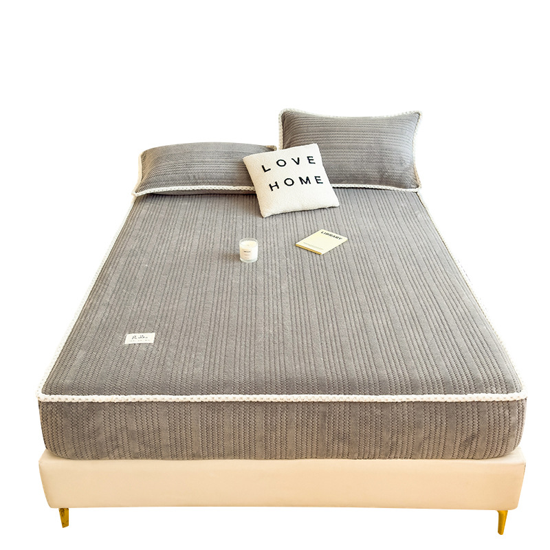 Leche cama de terciopelo mono pieza invierno otoño espeso Simmons colchón cubierta de protección sábanas de terciopelo de coral 2025 nuevo