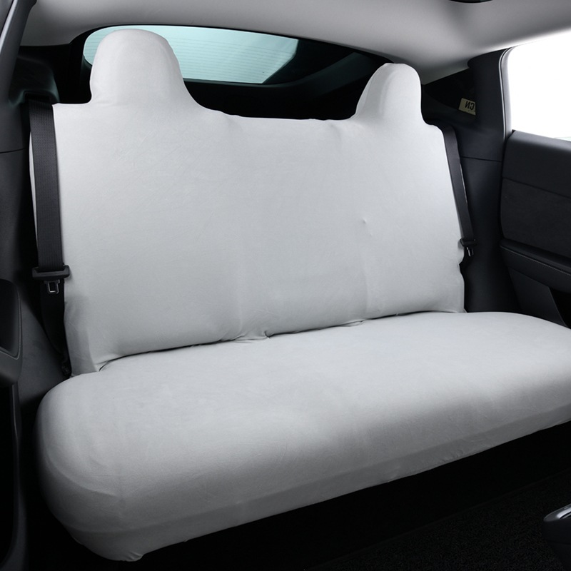 Elastic Car Seat Cover, Derong Rear Seat Cushion Cover, Seat Cushion, Backrest and Headrest Integrated Cover, Dust-Proof and Stain-Resistant, Single Layer