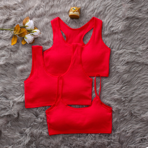【Second-hand】Birthday Year Girl's Bra and Panties Set, Red Innerwear for Teenage Girls, Pure Cotton Developmental Set