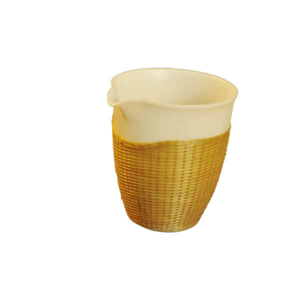 Bamboo silk woven white porcelain fair cup tea ceremony white…