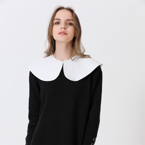 Turn into a beautiful girl in seconds with petal fake collar, playful and cute white cotton shirt fake collar