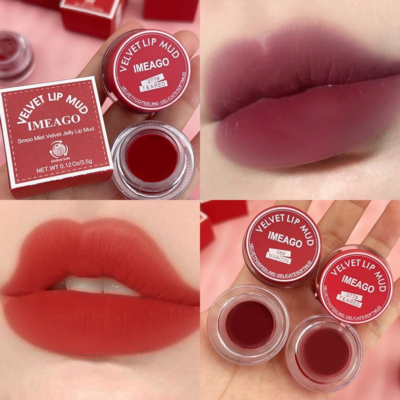 High-value bottled matte non-fading waterproof sweat-proof lipstick student party plain white lip mud
