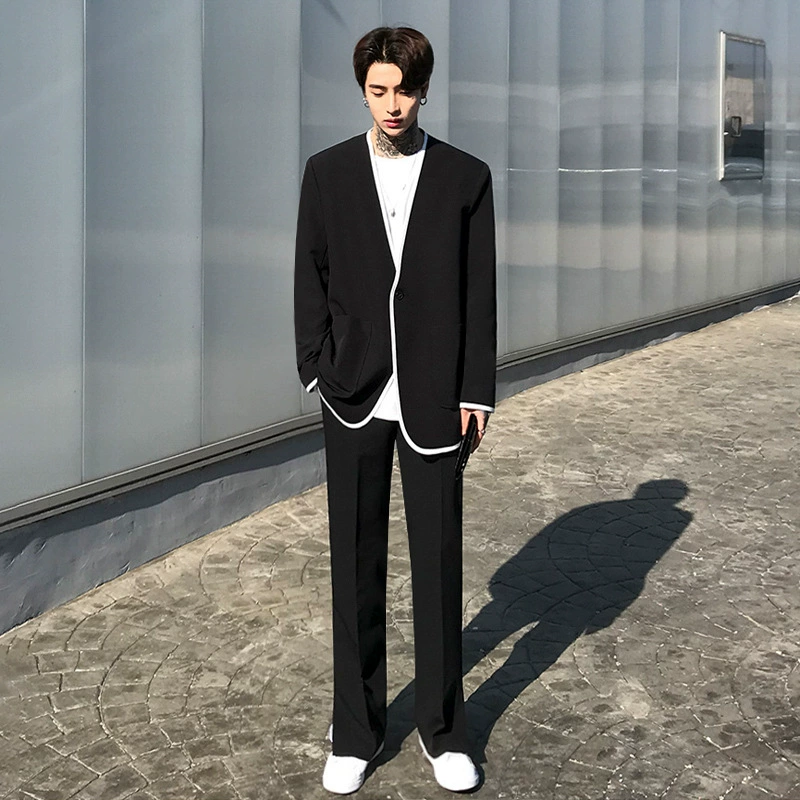 Новый осенний повседневный костюм MYQ, мужской модный корейский маленький костюм Yuppie, повседневный костюм, куртка