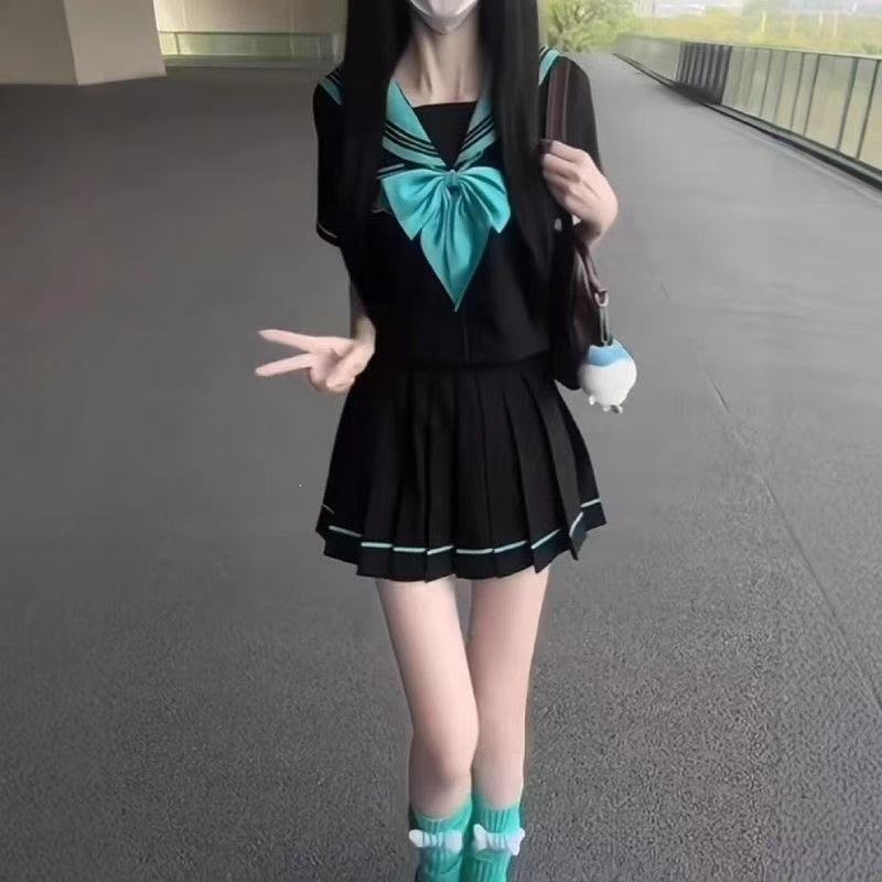 现货JK日系校供中间jk制服基础学院两件水手服套装未来cos服厂家